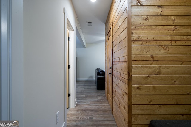 hall featuring hardwood / wood-style flooring