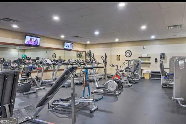 122 Acadia Dr Unit 110, Ellijay, GA 30540 - exercise room featuring recessed lighting and visible vents