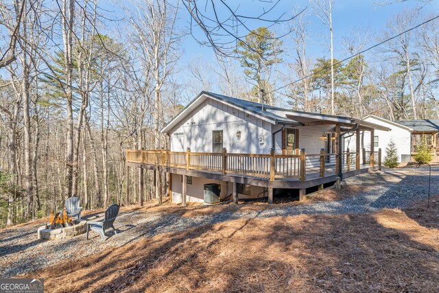 122 Acadia Dr Unit 110, Ellijay, GA 30540 - exterior space featuring a fire pit and a wooden deck