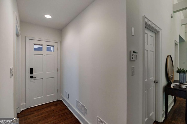 entryway featuring dark hardwood / wood-style floors