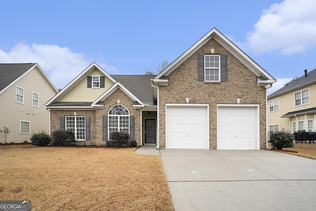 view of front property with a garage