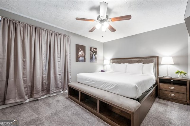 4297 Earney Rd, Woodstock, GA 30188 - carpeted bedroom with a textured ceiling and a ceiling fan