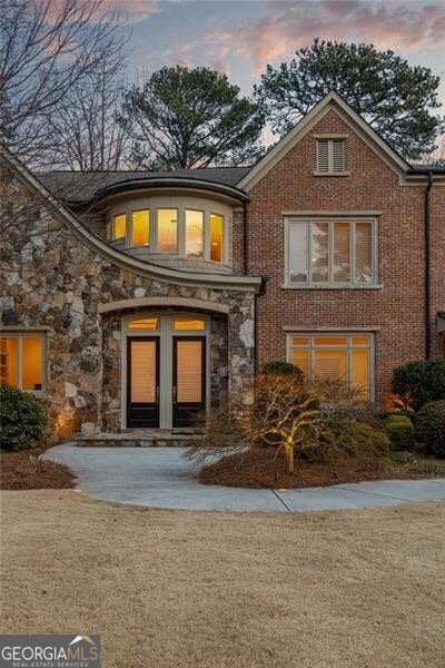 view of front facade featuring french doors