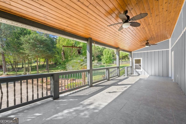 view of patio / terrace with ceiling fan