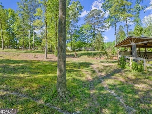 view of yard featuring an outdoor structure