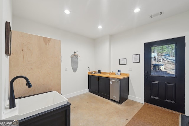 interior space featuring sink