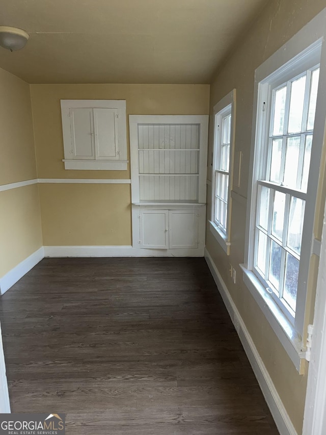 interior space featuring dark wood-type flooring