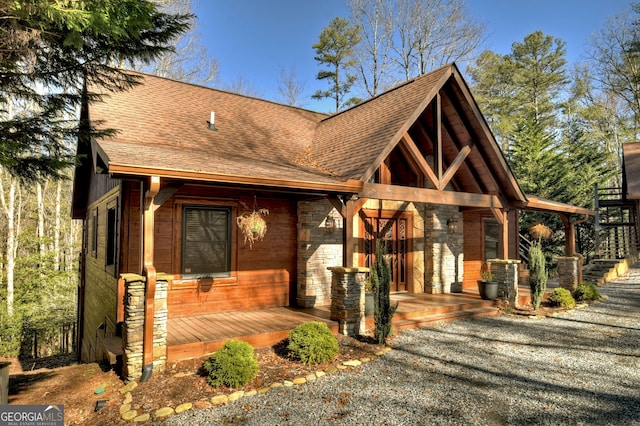 view of front of property with covered porch