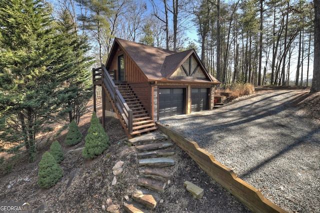 view of home's exterior with a garage