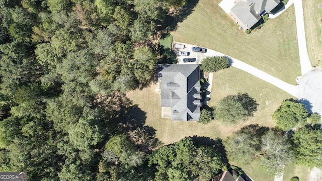 aerial view with a rural view