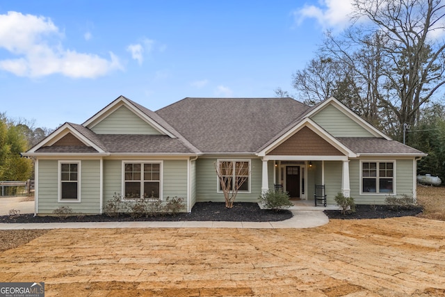 craftsman inspired home with covered porch