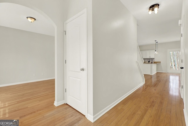 hall featuring light hardwood / wood-style floors