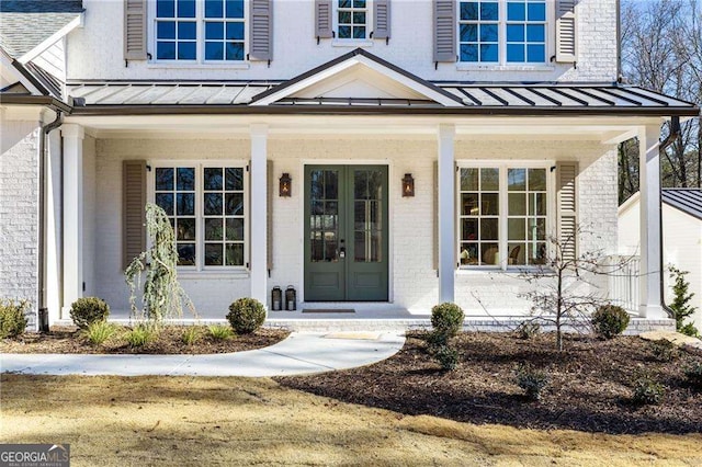 doorway to property with french doors