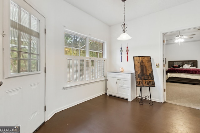 interior space featuring a wealth of natural light and ceiling fan