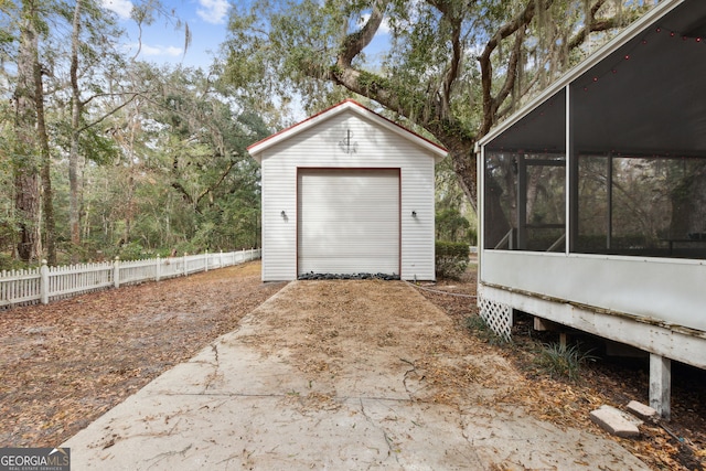 view of garage