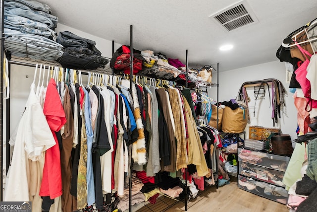 walk in closet featuring hardwood / wood-style floors