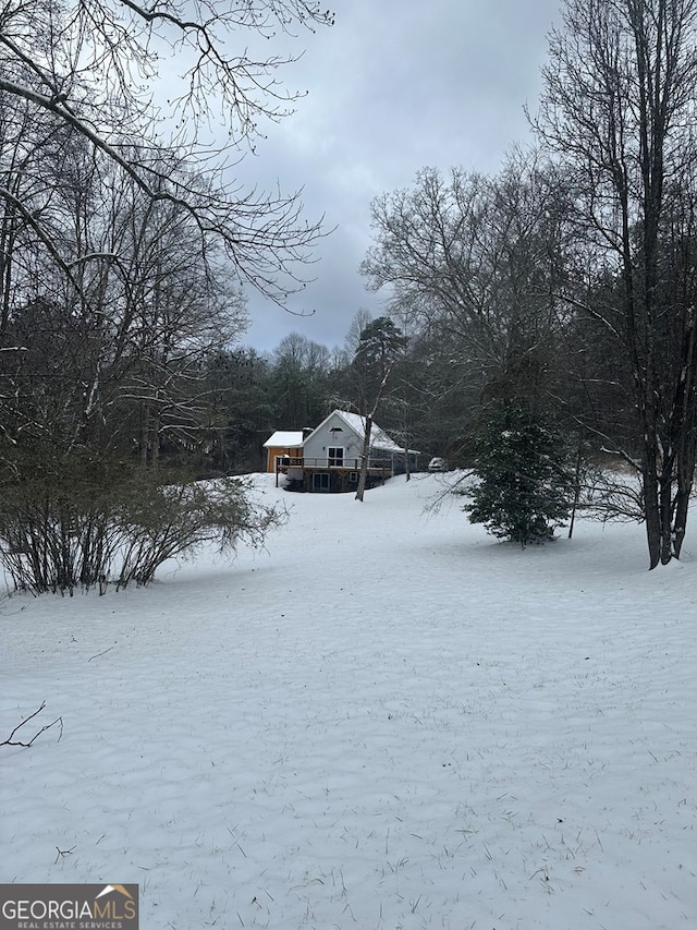 view of snowy yard