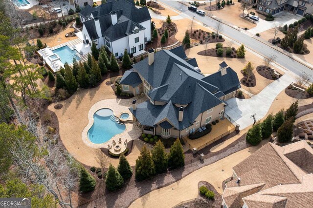 16143 Belford Dr, Alpharetta, GA 30004 - aerial view of residential area with a pool