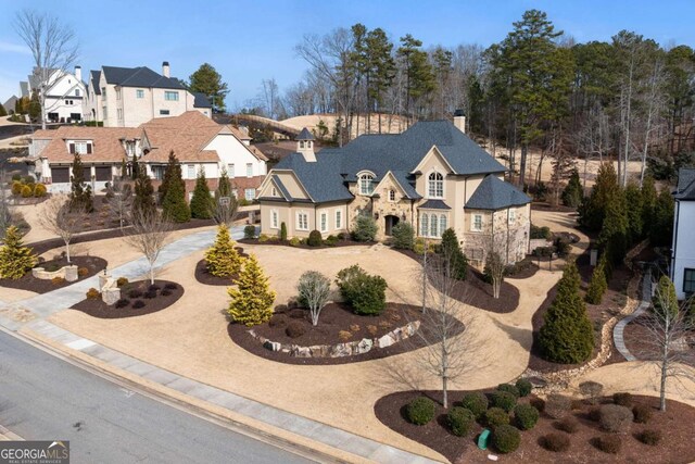 16143 Belford Dr, Alpharetta, GA 30004 - view of front facade with a residential view and a chimney