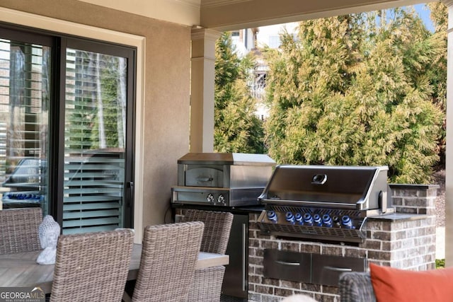 view of patio / terrace with a grill