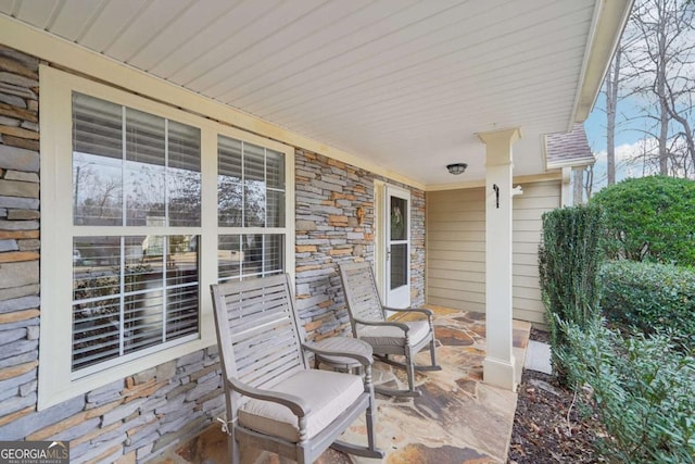 view of patio with a porch