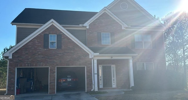 view of front of property featuring a garage