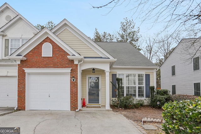 view of front of house featuring a garage