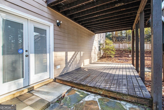 view of patio with a deck