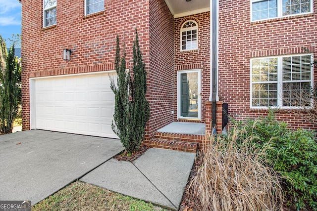 entrance to property with a garage