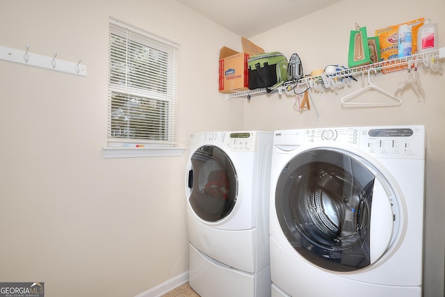 laundry room featuring independent washer and dryer