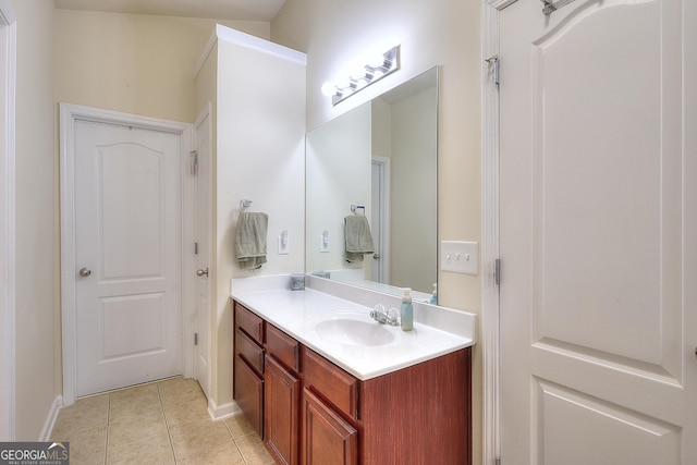 bathroom featuring vanity and tile patterned floors