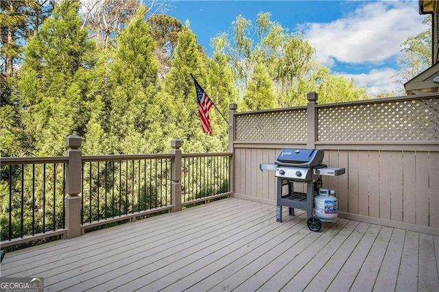 deck with area for grilling