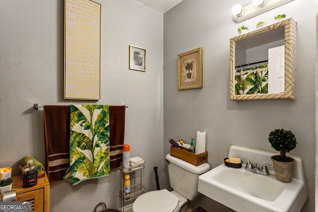 bathroom featuring sink and toilet