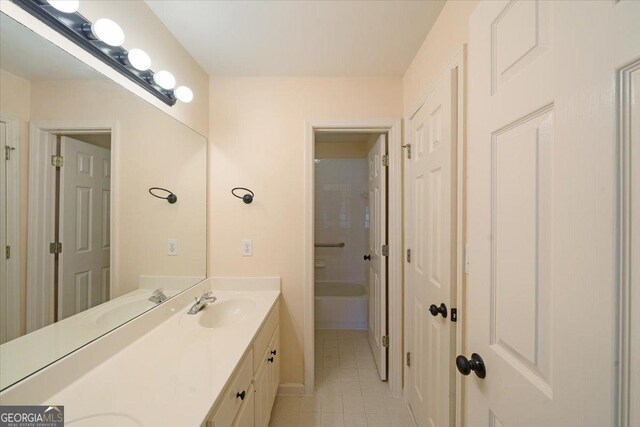 bathroom featuring vanity and tile patterned flooring