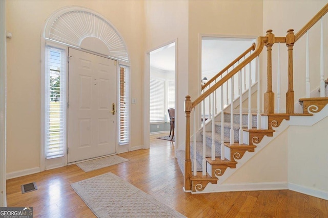 entrance foyer featuring light hardwood / wood-style floors