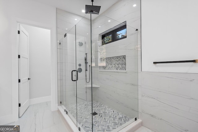 bathroom with walk in shower