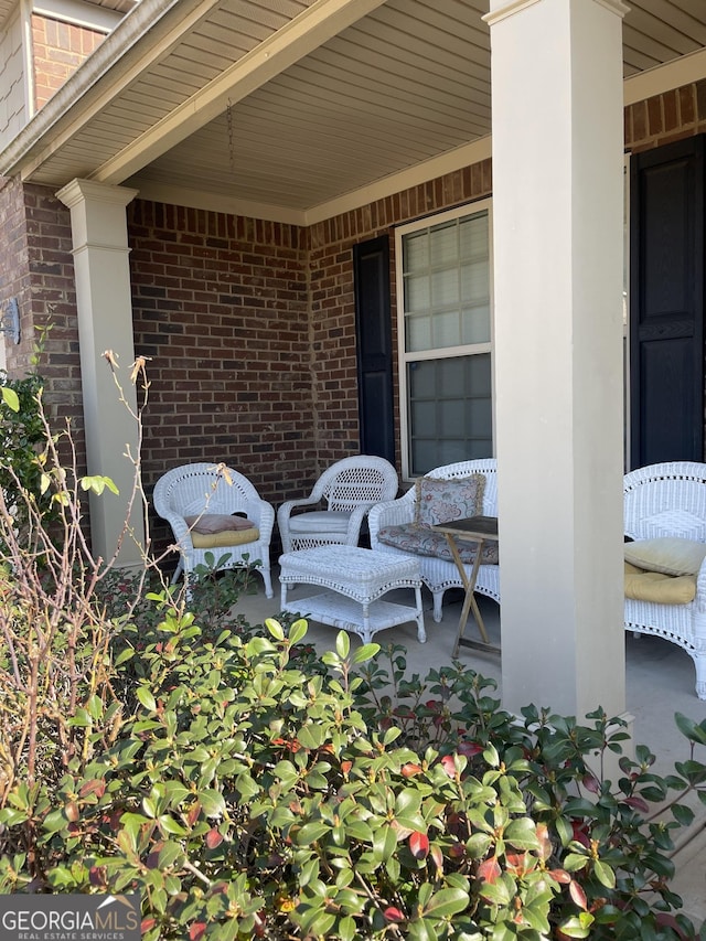 view of patio with a porch