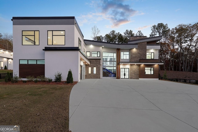 modern home with a yard