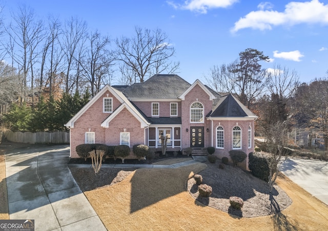 view of front facade featuring french doors