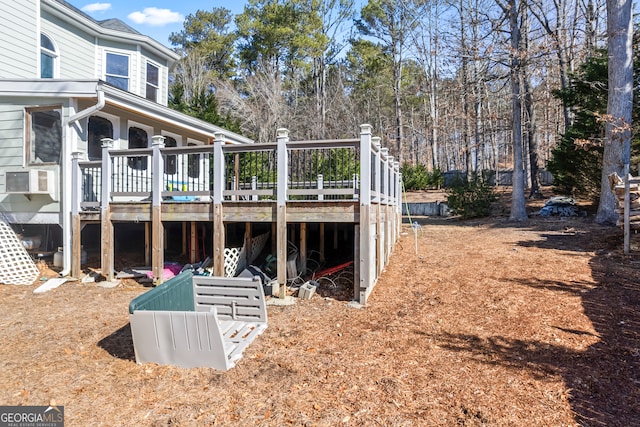 view of yard with a wooden deck