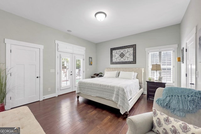 10 Plum Blossom Ln, Hampton, GA 30228 - bedroom featuring access to outside, dark wood-style floors, and baseboards