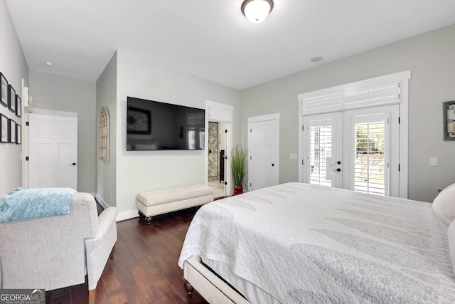 10 Plum Blossom Ln, Hampton, GA 30228 - bedroom featuring access to outside, dark wood-style floors, and baseboards