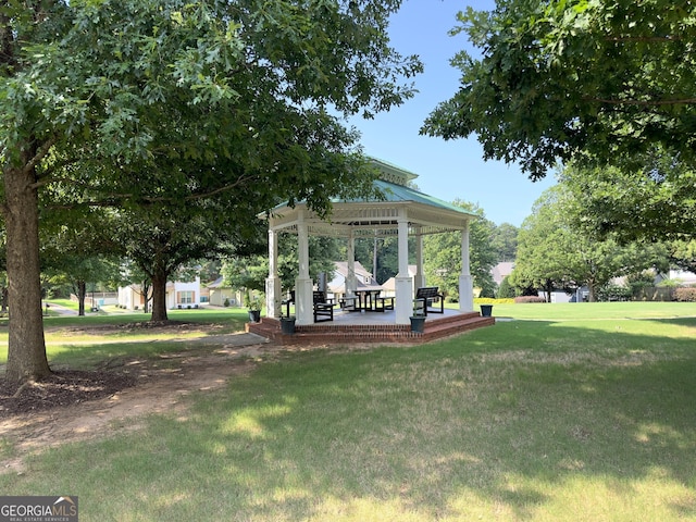 view of yard featuring a gazebo