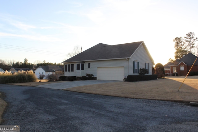 view of front of house with a garage