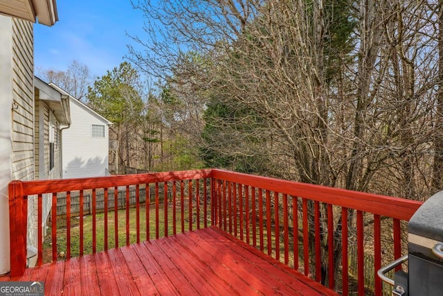 view of wooden deck