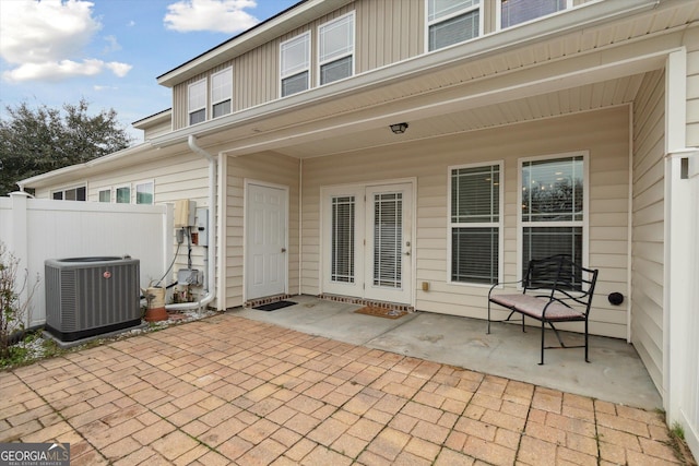 view of patio / terrace featuring central air condition unit