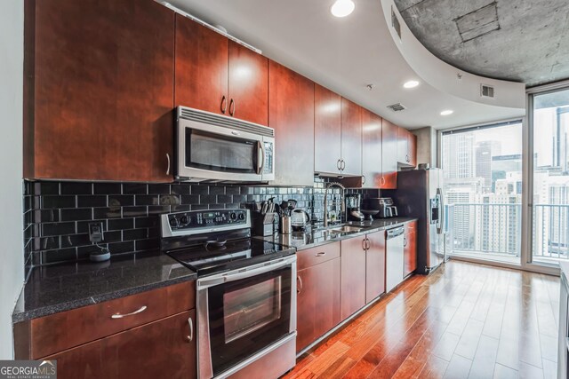 living room with hardwood / wood-style floors