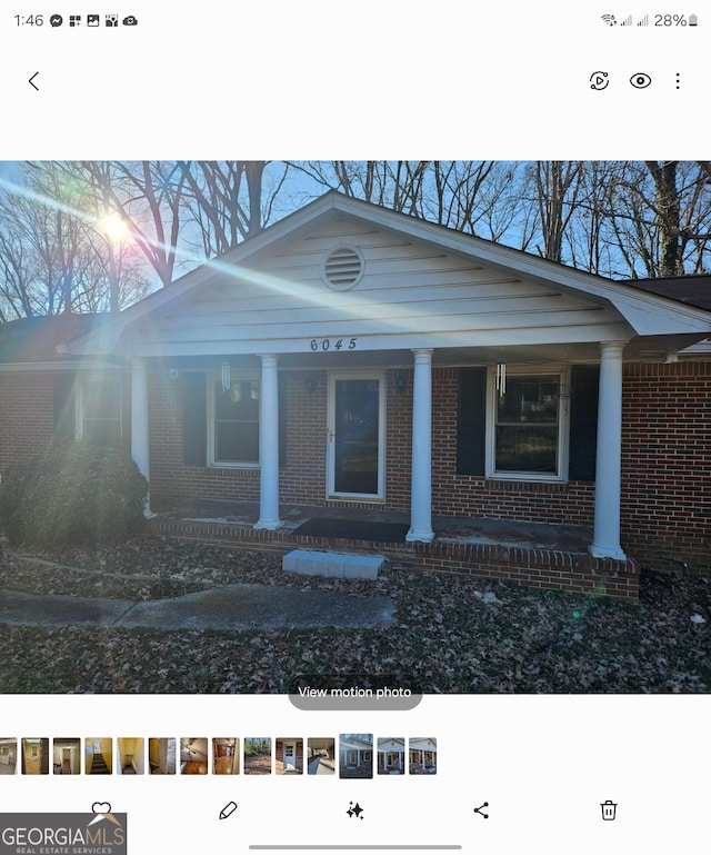 view of front of home with a porch