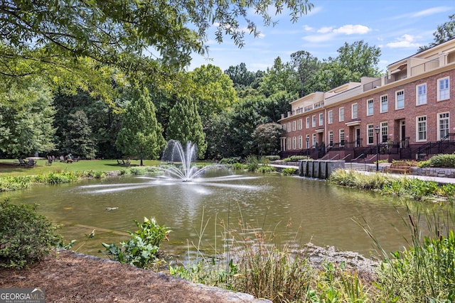 view of community featuring a water view