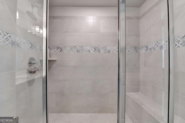 bathroom featuring walk in shower